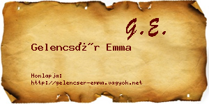 Gelencsér Emma névjegykártya